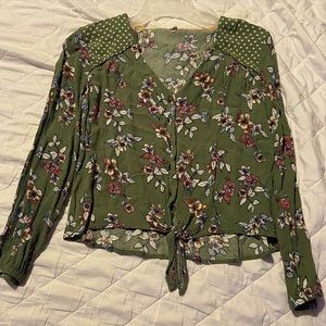 Floral Green Blouse